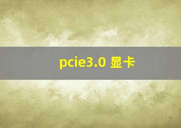 pcie3.0 显卡